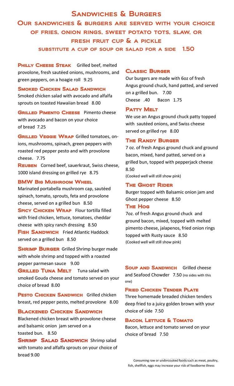 The Rusty Bike Cafe - Clayton, GA menu_pic