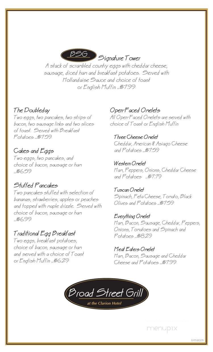 Broad Street Grill - Oneonta, NY menu_pic