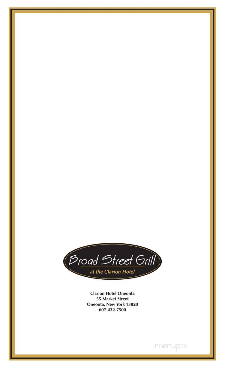 Broad Street Grill - Oneonta, NY menu_pic