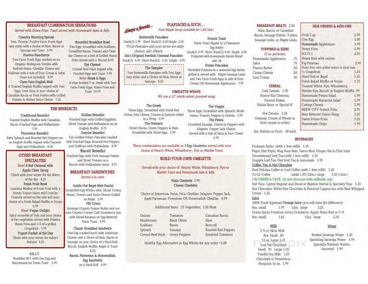 Menu of Country Corner Cafe in Saratoga Springs, NY 12866