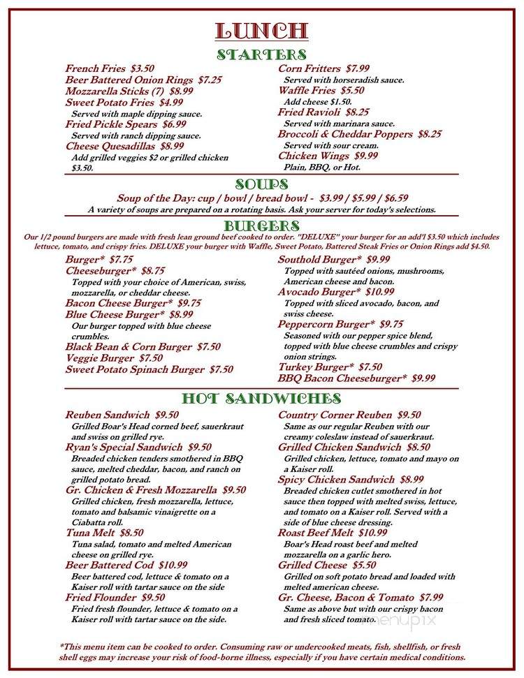 Country Corner Cafe - Southold, NY menu_pic