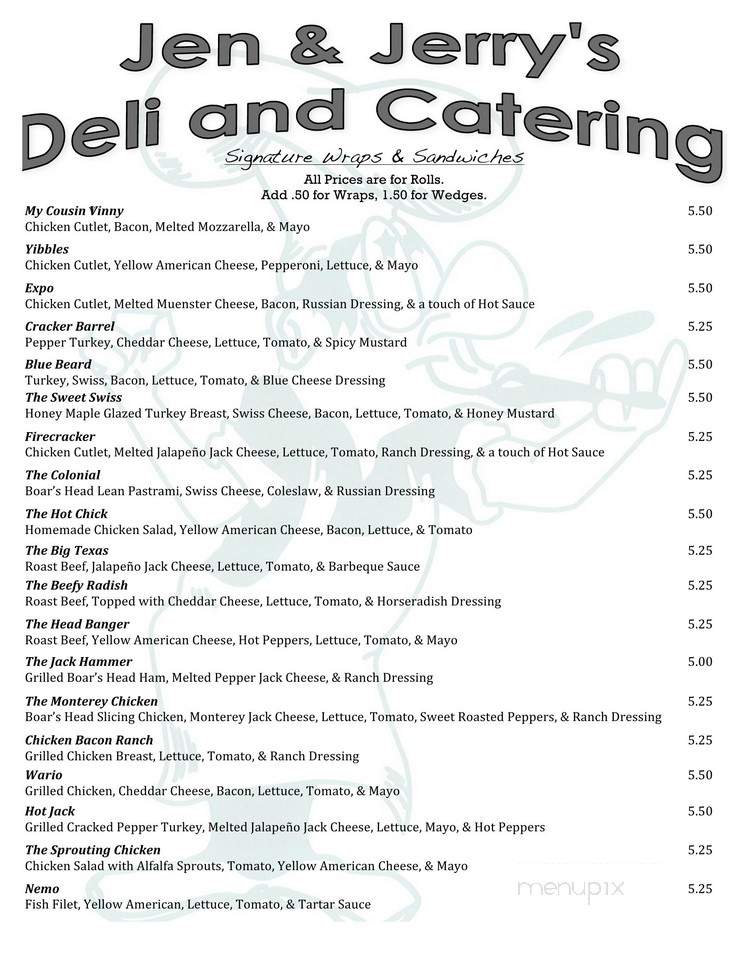 Jen & Jerry's Deli - Carmel, NY menu_pic