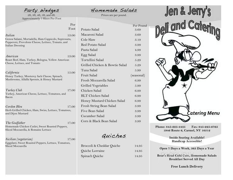 Jen & Jerry's Deli - Carmel, NY menu_pic