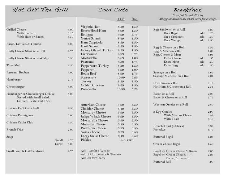 Jen & Jerry's Deli - Carmel, NY menu_pic