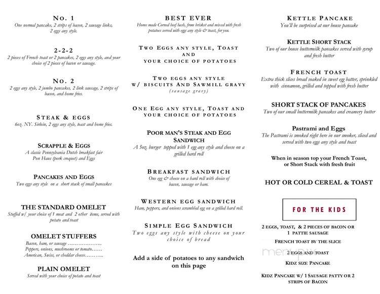 Kountry Kettle - Saratoga Springs, NY menu_pic