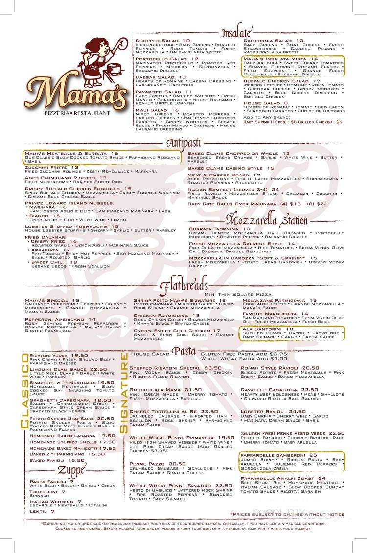 Mama's Pizza Shoppes - Copiague, NY menu_pic