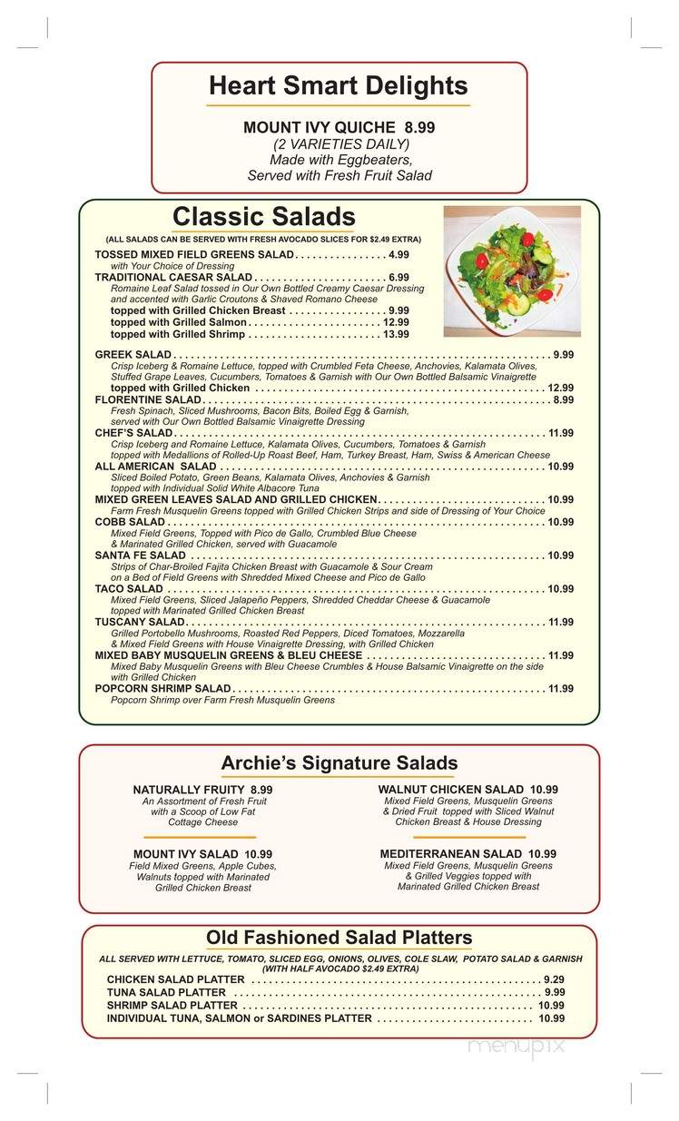 Mount Ivy Diner - Pomona, NY menu_pic