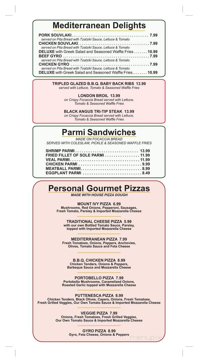 Mount Ivy Diner - Pomona, NY menu_pic