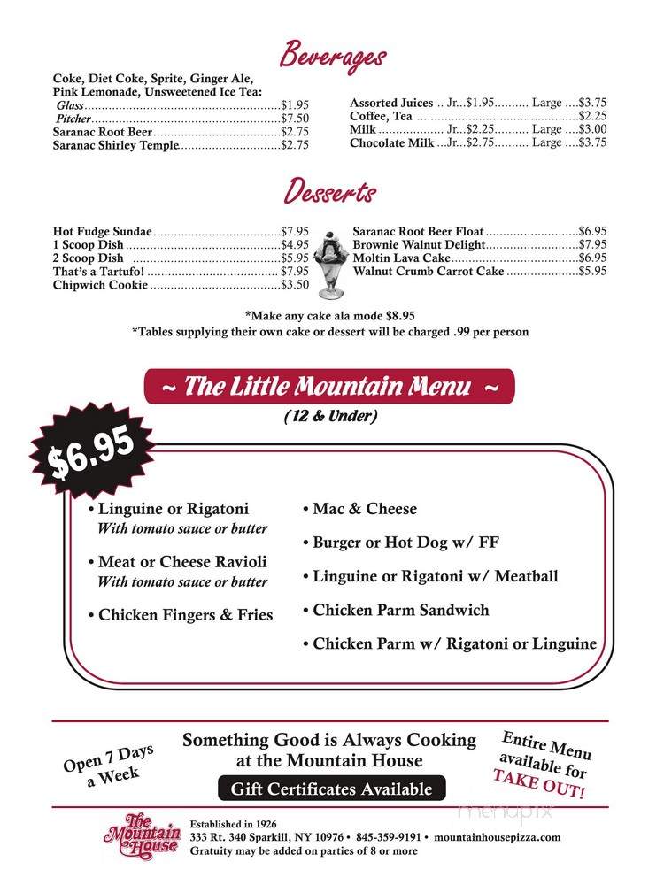 Mountain House - Sparkill, NY menu_pic
