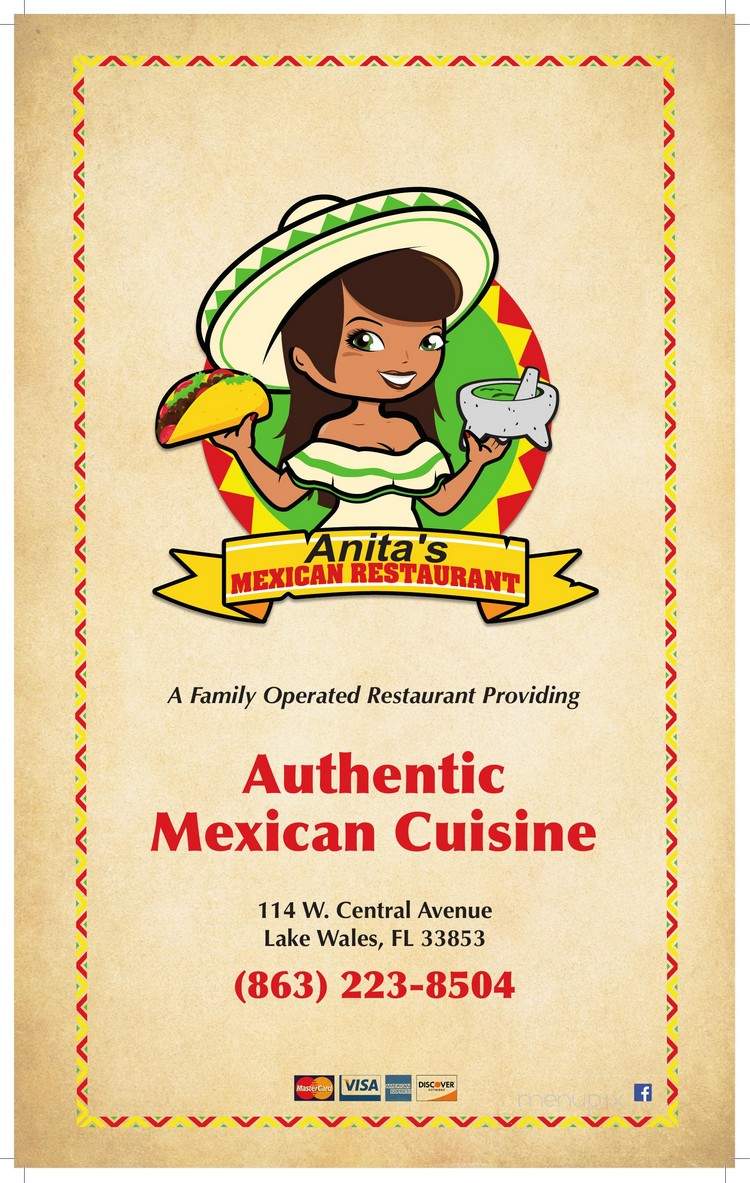 Anita's Mexican Restaurant - Lake Wales, FL menu_pic