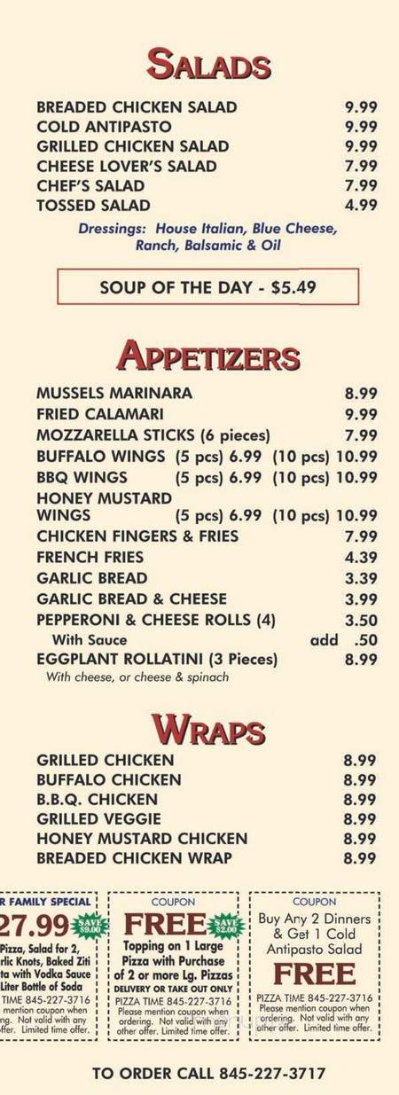 Pizza Time Restaurant - Wappingers Falls, NY