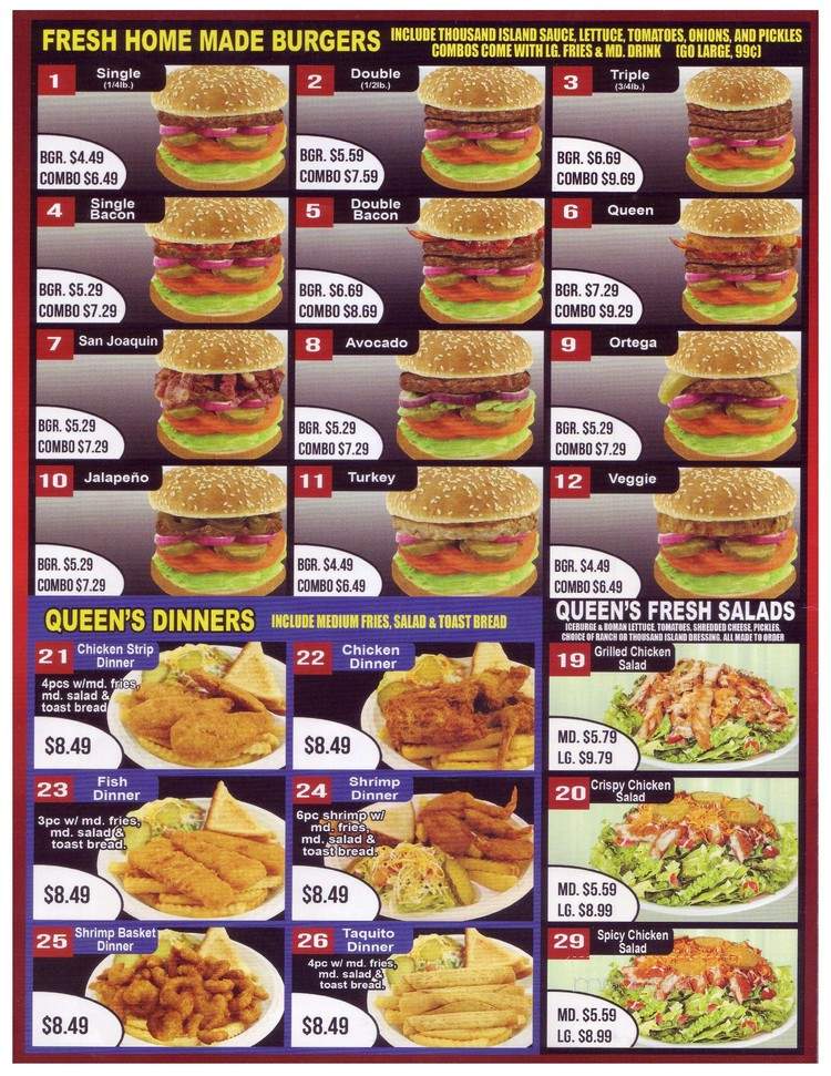 Frosty Queen - Fresno, CA menu_pic