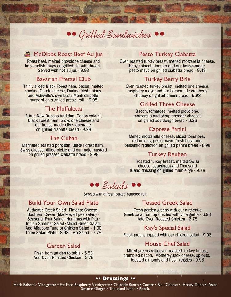 Veranda Cafe & Gifts - Black Mountain, NC menu_pic