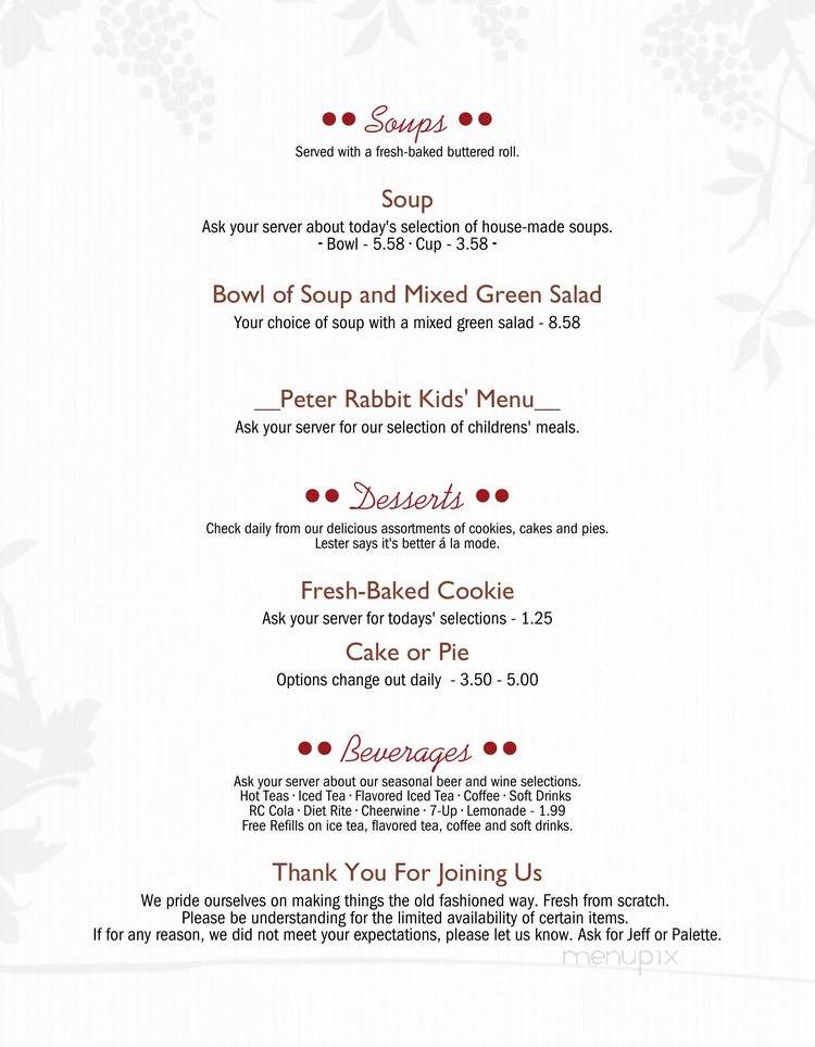 Veranda Cafe & Gifts - Black Mountain, NC menu_pic
