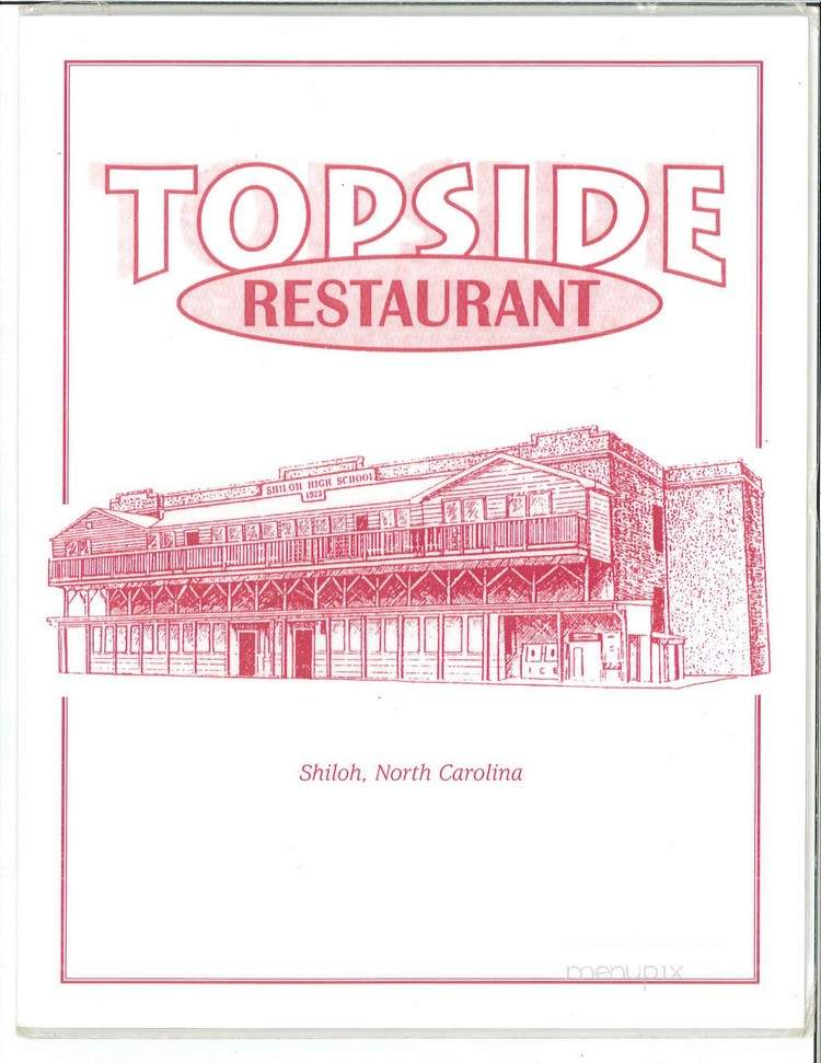 Topside Restaurant - Shiloh, NC menu_pic