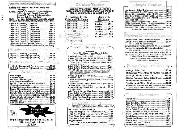 Tlc Wings & Grill - Pineville, NC menu_pic