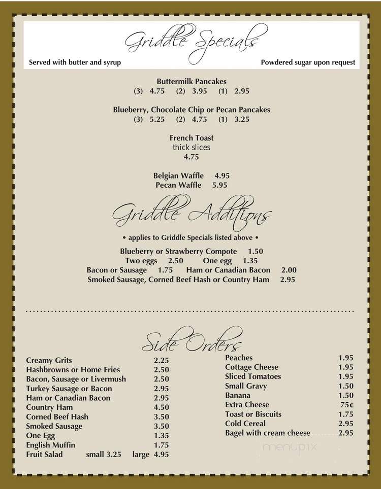 Tryon House Restaurant - Charlotte, NC menu_pic