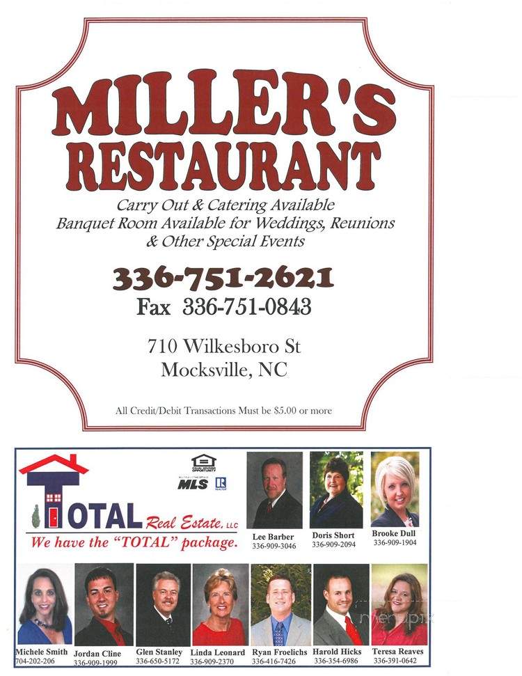 Miller's Restaurant - Mocksville, NC