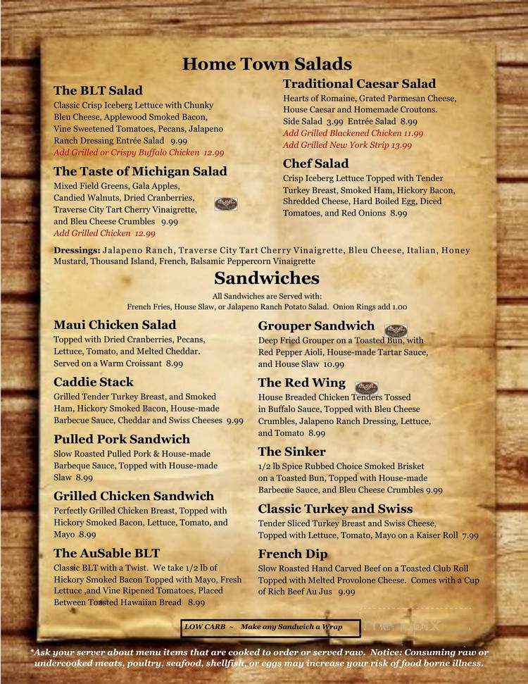 Ausable Inn - Oscoda, MI menu_pic