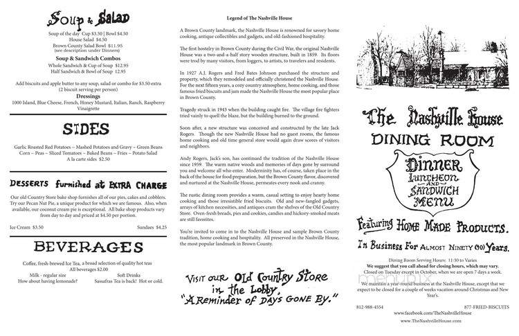 Nashville House - Nashville, IN menu_pic
