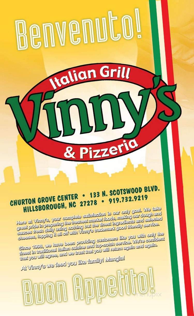 Vinny's Italian Grill & Pizzeria - Hillsborough, NC menu_pic