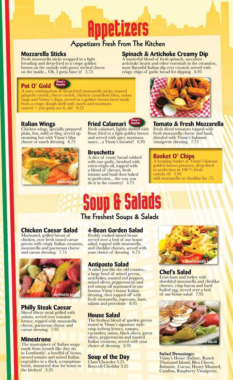Vinny's Italian Grill & Pizzeria - Hillsborough, NC menu_pic