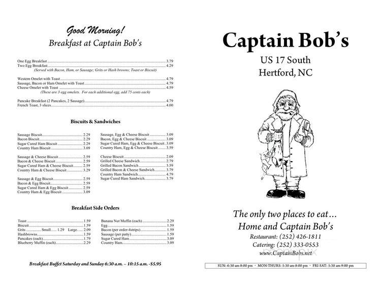 Captain Bob's BBQ& Seafood - Hertford, NC menu_pic