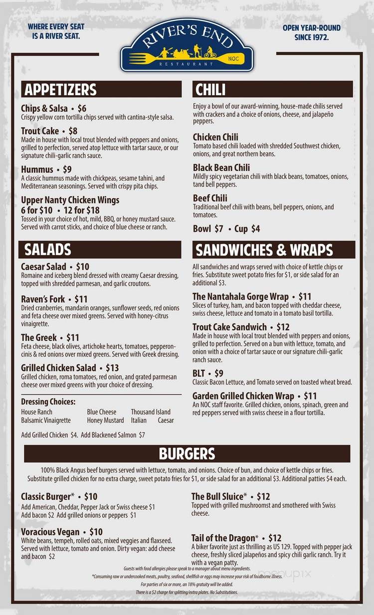 River Rock Grill - Bryson City, NC menu_pic
