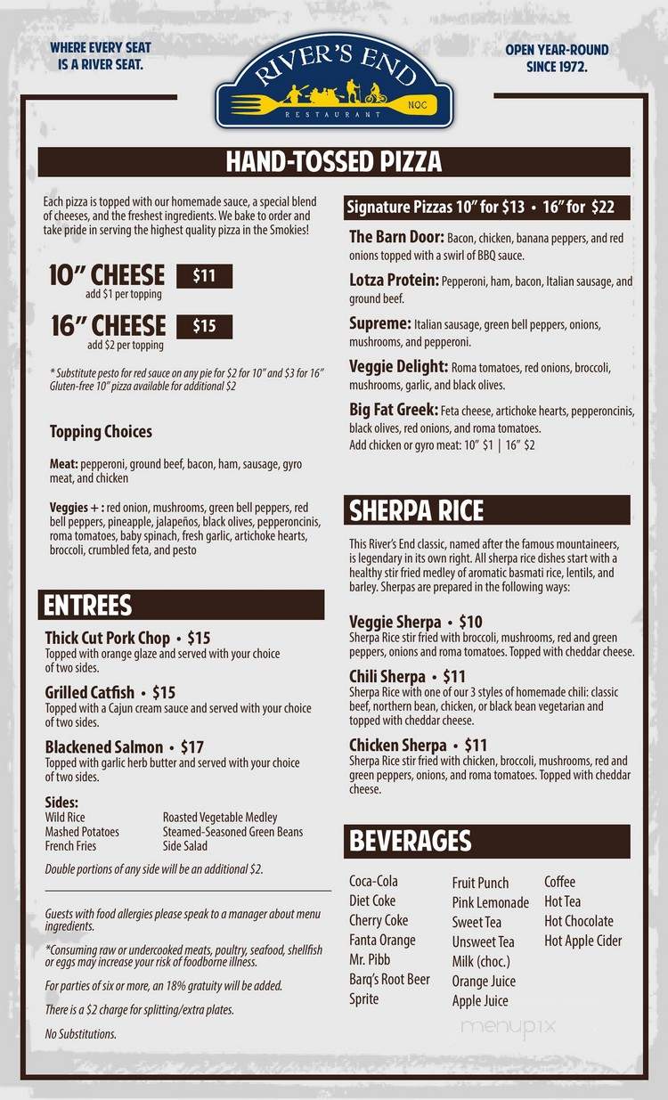 River Rock Grill - Bryson City, NC menu_pic