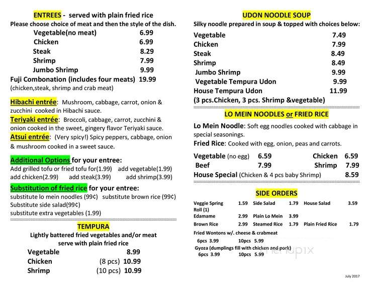 Fuji Express - Apex, NC menu_pic