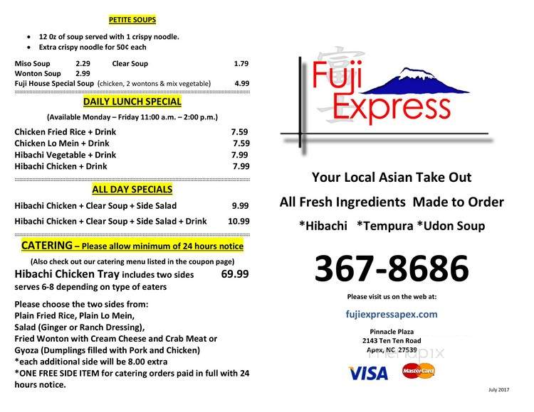 Fuji Express - Apex, NC menu_pic