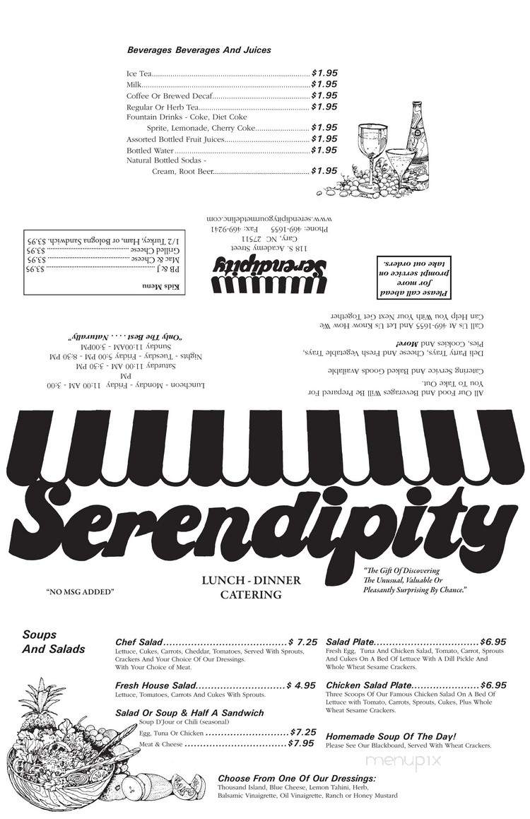 Serendipity Gourmet - Cary, NC menu_pic