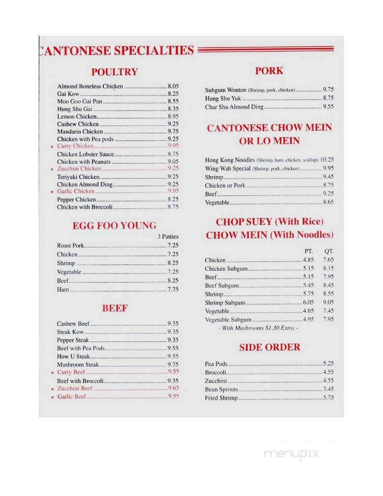 Wing Wah Express - Lapeer, MI menu_pic