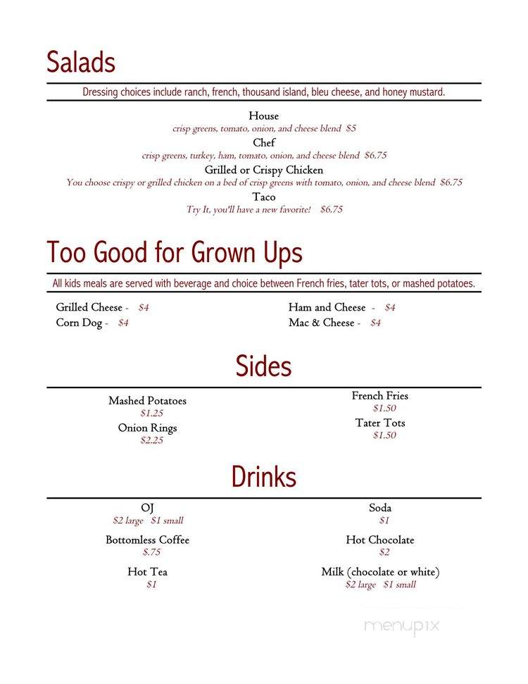 McVille Restaurant - Mcville, ND menu_pic