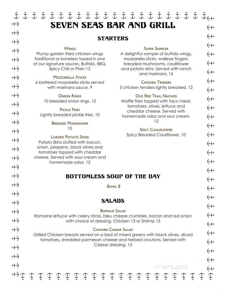 Seven Seas Inn Restaurant - Mandan, ND menu_pic