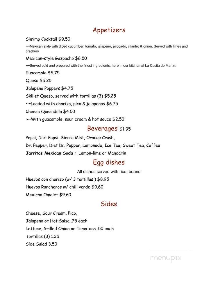 La Casita De Hoover's - Grove, OK menu_pic