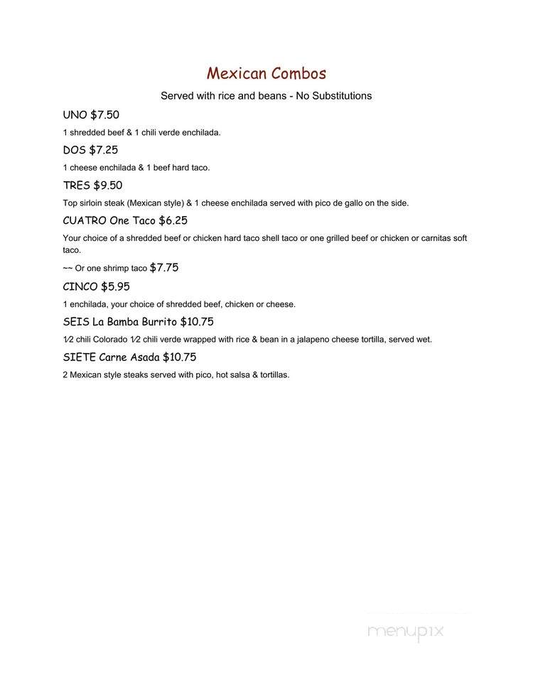 La Casita De Hoover's - Grove, OK menu_pic