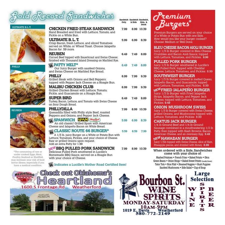 Lucille's Road House - Weatherford, OK menu_pic