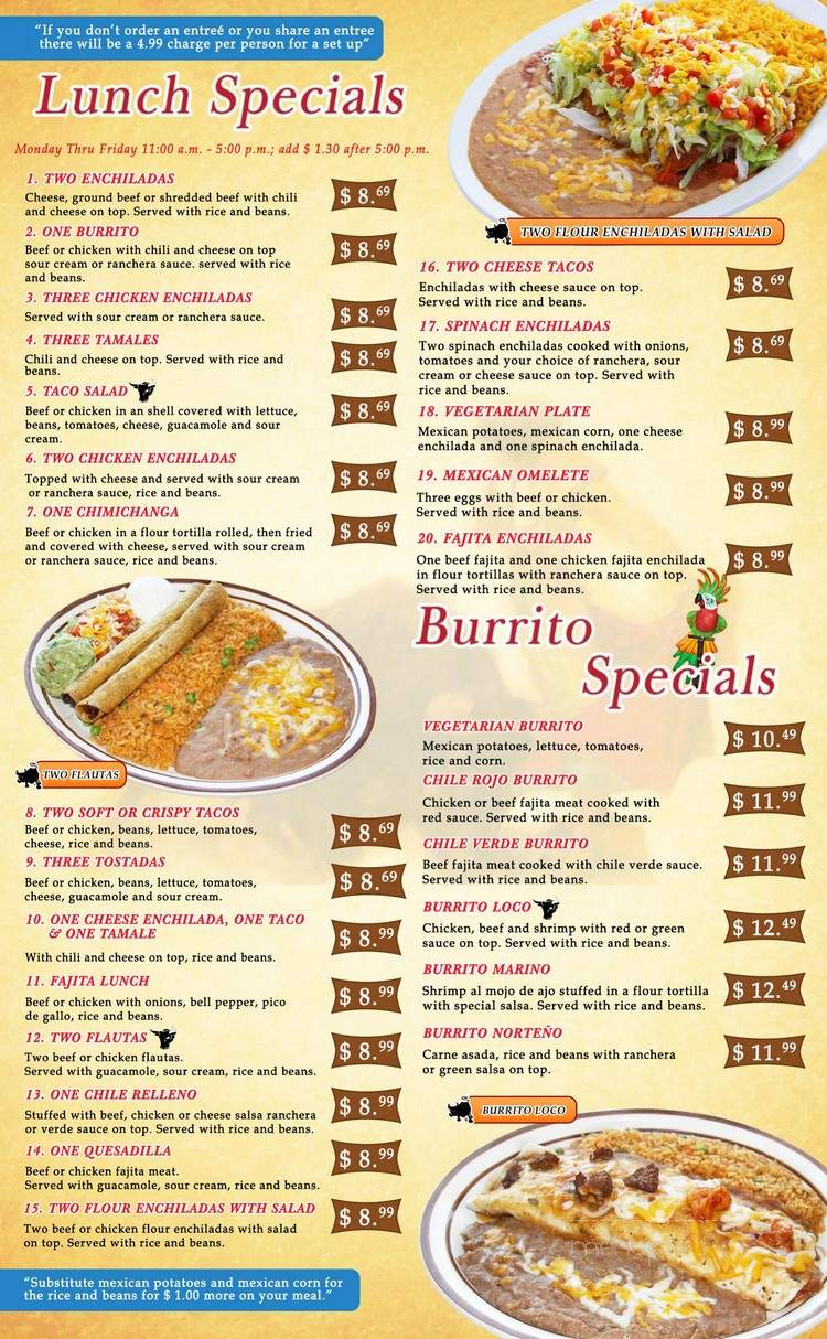 San Marcos Restaurant - Oklahoma City, OK menu_pic
