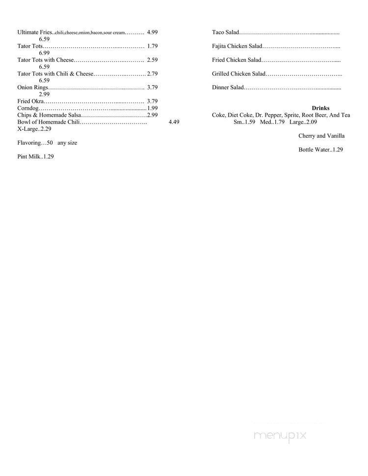 Tasty Burger - Choctaw, OK menu_pic