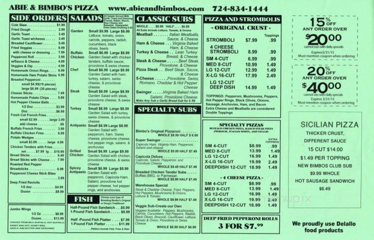 Abie's & Bimbo's Pizza - Greensburg, PA
