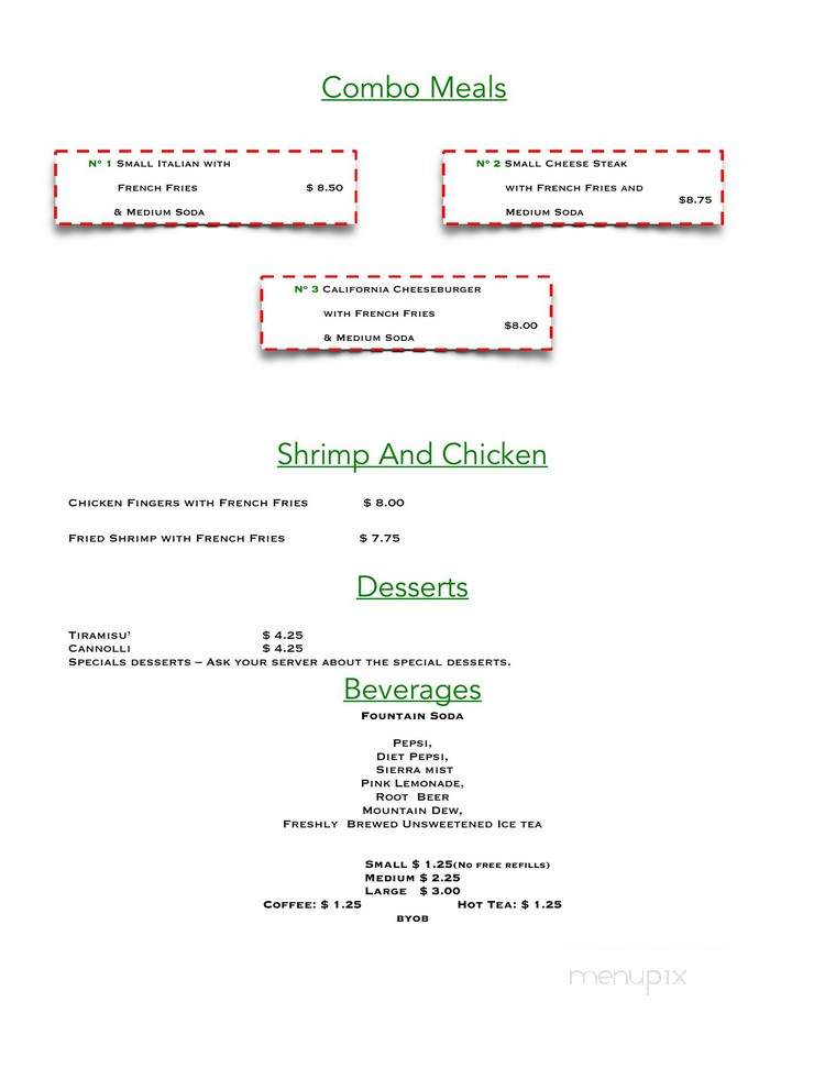 Bella Italia Restaurant - Oley, PA menu_pic