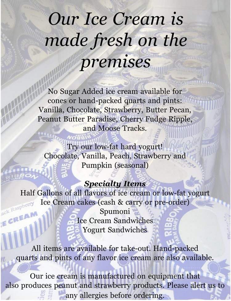 Blue Ribbon Farm Dairy - Exeter, PA menu_pic