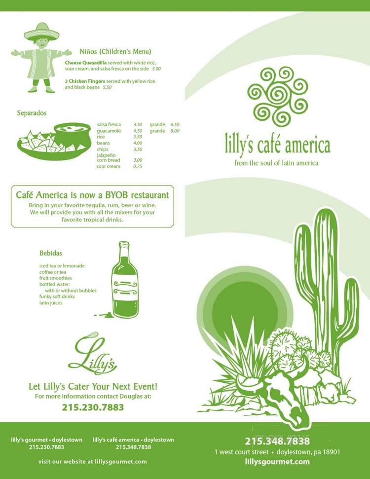 Cafe America - Doylestown, PA menu_pic