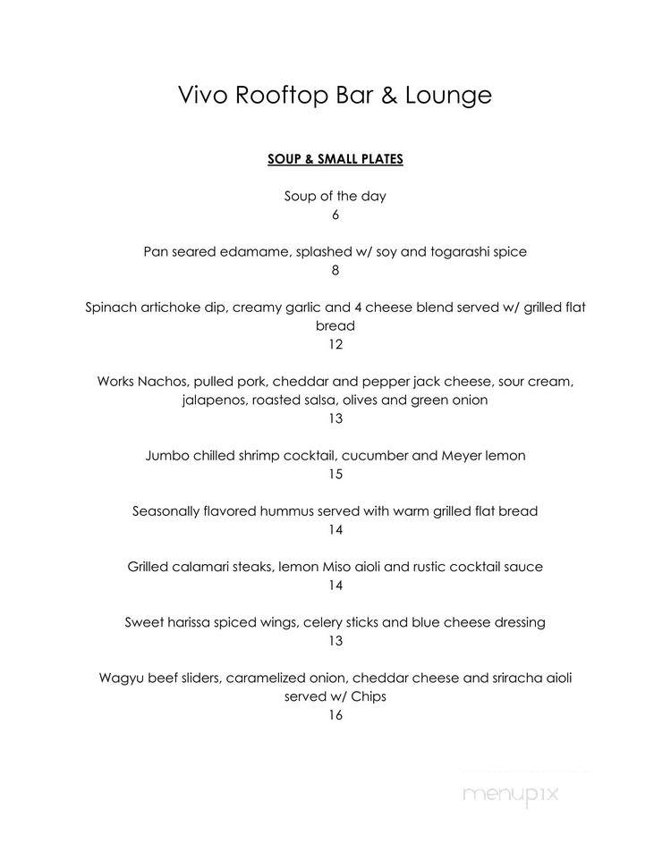 Vivo Rooftop Lounge - Dana Point, CA menu_pic