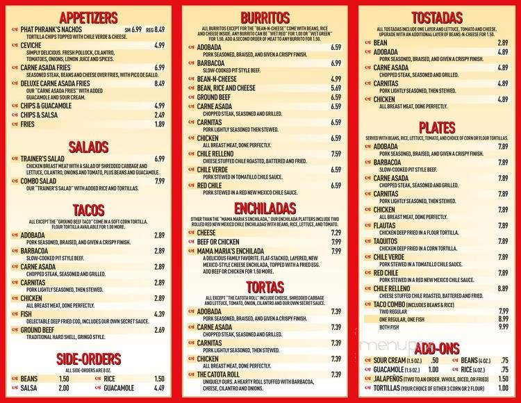 Phat Phrank's - Las Vegas, NV menu_pic