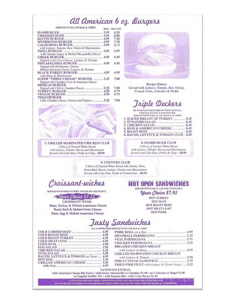 Country Club Diner - Carlisle, PA menu_pic