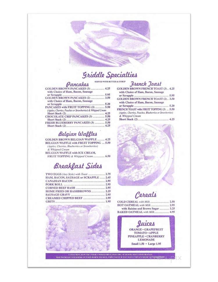 Country Club Diner - Carlisle, PA menu_pic