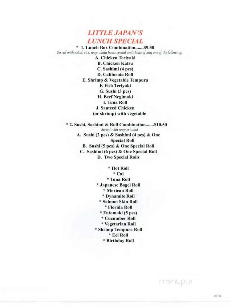Little Japan - Davie, FL menu_pic
