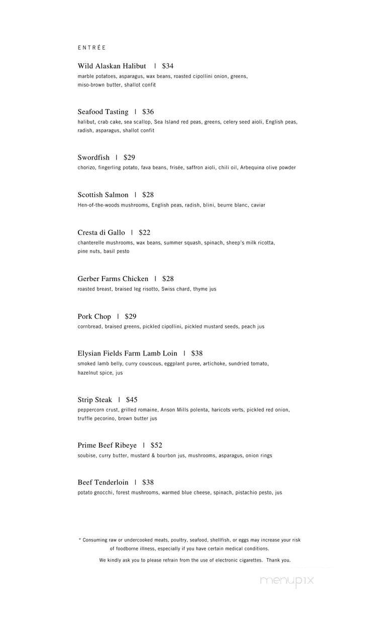 Eleven - Pittsburgh, PA menu_pic